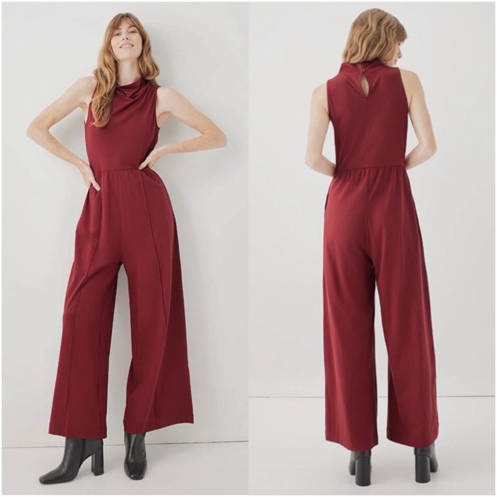 NWT pact Organic Cotton Gianna Jumpsuit in Pomegranate